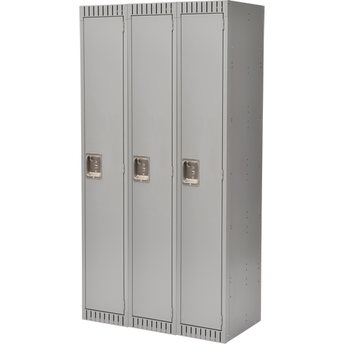 Casiers, Bloc de 3, 36" x 18" x 72", Acier, Gris, Rivet (assembl&eacute;) NTL Industrial