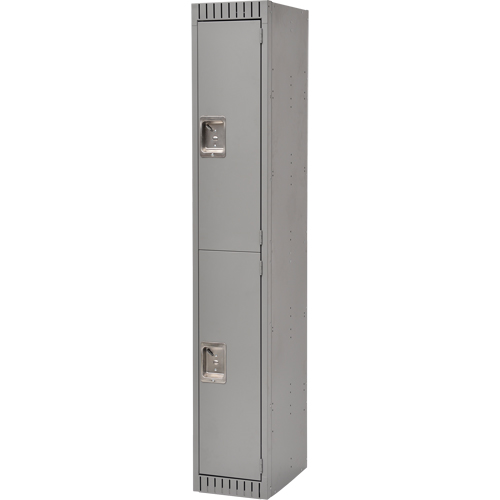 Lockers, 2 -tier, 12" x 18" x 72", Steel, Grey, Rivet (Assembled) NTL Industrial