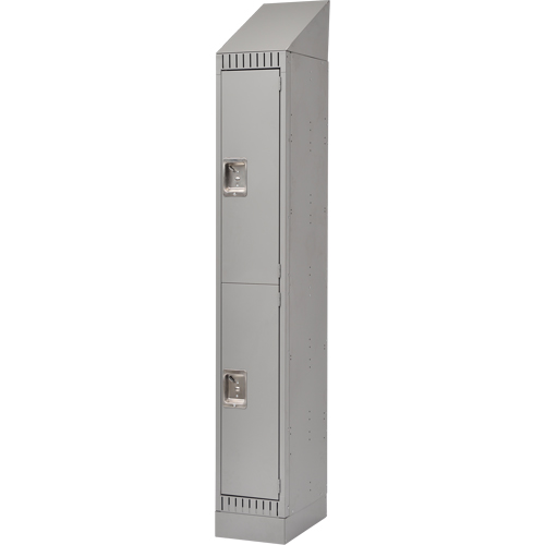 Lockers, 2 -tier, 12" x 18" x 86", Steel, Grey, Knocked Down NTL Industrial