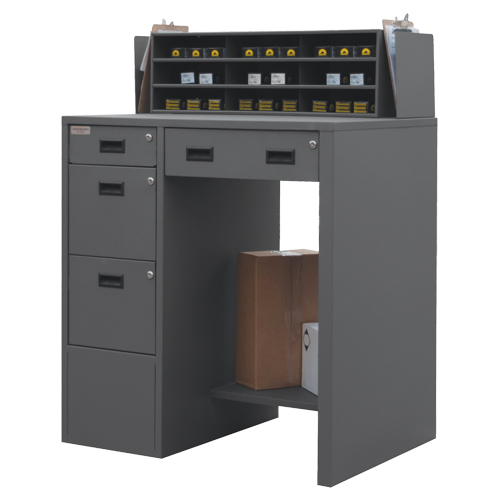 Bureau d'atelier, 39" la x 29" p x 53" h, Gris NTL Industrial