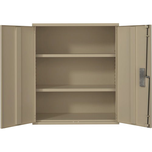 Armoire de rangement Lo-Boy, Acier, 2 Tablettes, 40" h x 36" la x 18" P, Beige NTL Industrial