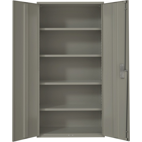 Hi-Boy Storage Cabinet, Steel, 4 Shelves, 72" H x 36" W x 18" D, Grey NTL Industrial