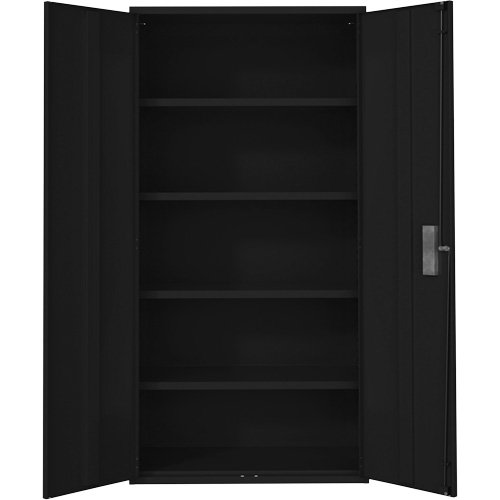Hi-Boy Storage Cabinet, Steel, 4 Shelves, 72" H x 36" W x 18" D, Black NTL Industrial