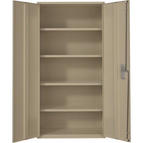 Hi-Boy Storage Cabinet, Steel, 4 Shelves, 72" H x 36" W x 18" D, Beige NTL Industrial