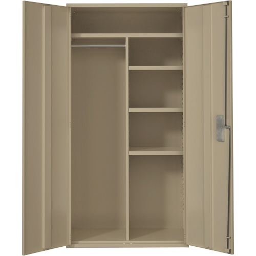 Combination Storage Cabinet, Steel, 6 Shelves, 72" H x 36" W x 18" D, Beige NTL Industrial