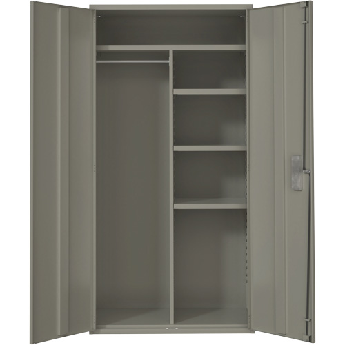 Combination Storage Cabinet, Steel, 6 Shelves, 72" H x 36" W x 18" D, Grey NTL Industrial