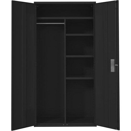 Combination Storage Cabinet, Steel, 6 Shelves, 72" H x 36" W x 18" D, Black NTL Industrial