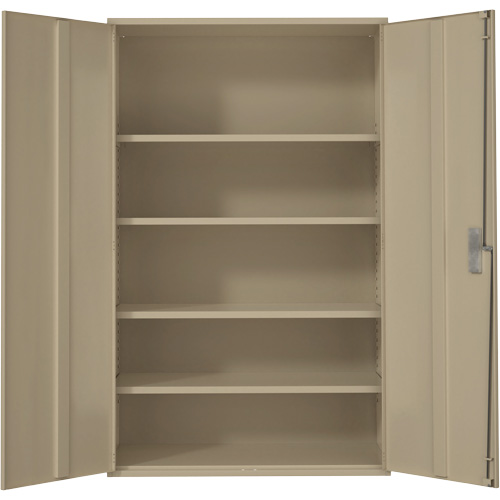 Armoire de rangement Hi-Boy tr&egrave;s large, Acier, 4 Tablettes, 72" h x 48" la x 24" P, Beige NTL Industrial