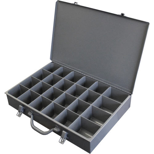 Steel Scoop Compartment Boxes, 17.875" W x 12" D x 3" H, 24 Compartments NTL Industrial