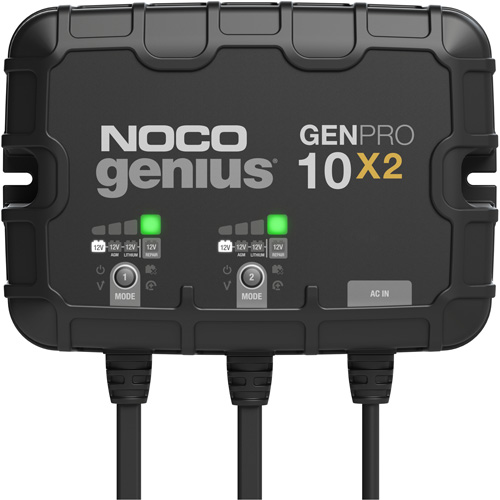 Chargeur de batterie embarqu&eacute; &agrave; 2 sorties de 20 amp&egrave;res GenPro10X2 Genius NTL Industrial