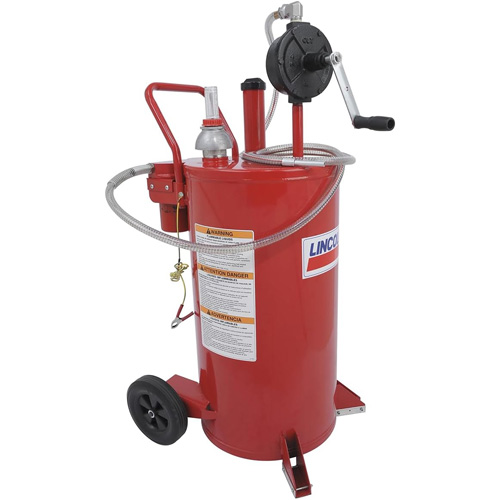 Chariot &agrave; carburant en acier de 25 gallons avec pompe rotative bidirectionnelle et filtre NTL Industrial