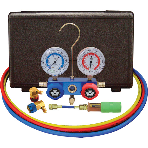 Automotive R134A 2-Way Manifold Gauge Set with Mini Dye Injector NTL Industrial