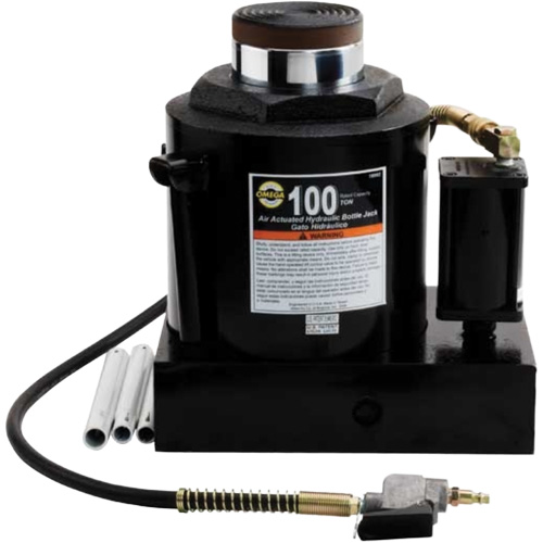 Air Actuated Bottle Jack, 100 Ton(s), Air Hydraulic/Manual Hydraulic, 17-22/25" Raised Height NTL Industrial