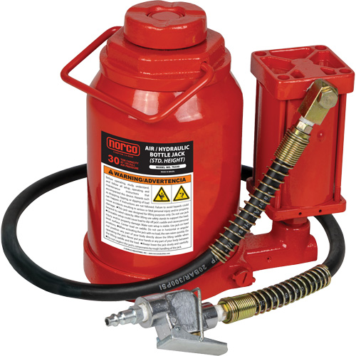 Standard Height Bottle Jack, 30 Ton(s), Air Hydraulic, 19-7/10" Raised Height NTL Industrial