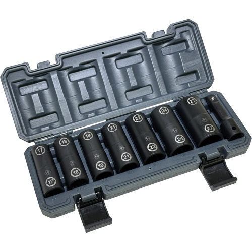 Double-Ended Hex & Twist Socket Set with Case, 8 Pieces, 1/2" Drive Size NTL Industrial