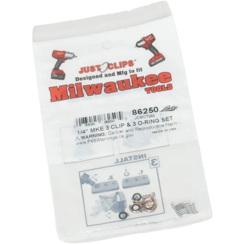 Jeu de clips et joints toriques de 1/4 po pour Milwaukee NTL Industrial