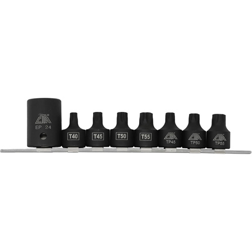 Pickup Truck Bed Bolt Socket/Bit Set, 8 Pieces, 1/2"/3/8" Drive Size NTL Industrial