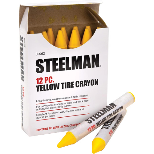 Semi-Permanent Yellow Tire Marking Crayons NTL Industrial