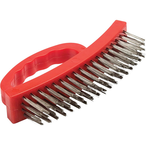 Brosse m&eacute;tallique &agrave; corps en nylon de 6,5" lo avec poils en acier inoxydable NTL Industrial