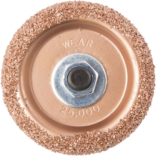 Roue de tamponnage et d'abrasion en carbure de tungst&egrave;ne avec adaptateur hexagonal pour tampon de pneu &agrave; basse vitesse, Diam&egrave;tre 2-3/5", 4,5" lo, 4" la, Hauteur 1,1" NTL Industrial