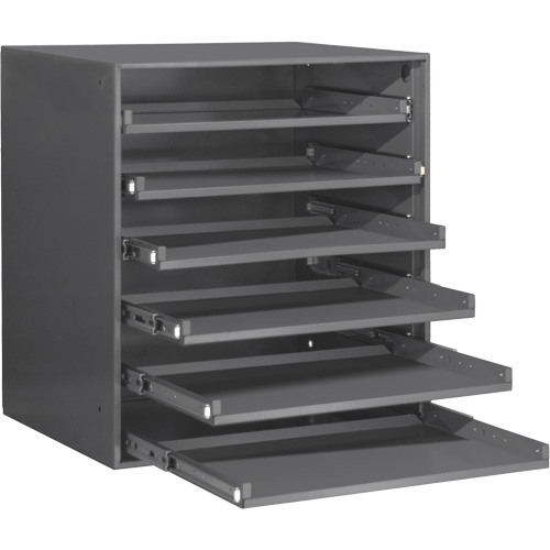 Armoire de rangement &agrave; cloisons, Acier, 6 compartiments, 20-5/16" la x 15-15/16" p, 21-7/8" h, Gris NTL Industrial