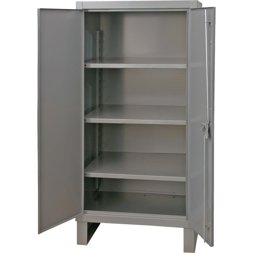Armoire tr&egrave;s robuste, Acier, 3 Tablettes, 66" h x 36" la x 24" P, Gris NTL Industrial