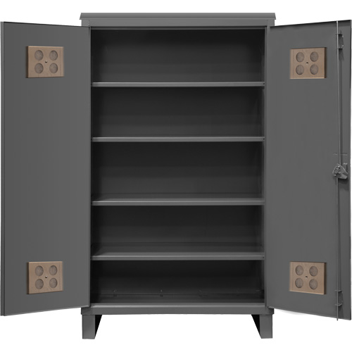 Armoire ext&eacute;rieure robuste, Acier, 4 Tablettes, 78" h x 48" la x 24" P, Gris NTL Industrial