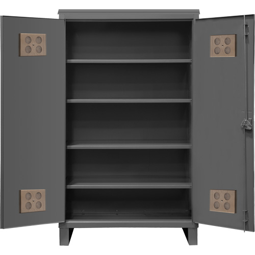 Heavy-Duty Outdoor Cabinet, Steel, 4 Shelves, 78" H x 60" W x 24" D, Grey NTL Industrial