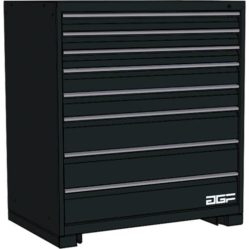 Modular Drawer Cabinet, 8 Drawers, 24" W x 24" D x 40" H, Black NTL Industrial