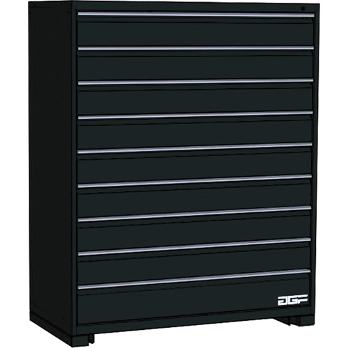 Armoire &agrave; tiroirs modulaire, 9 tiroirs, 36" la x 28" p x 60" h, Noir NTL Industrial