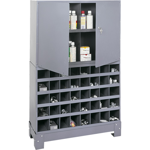 Modular Small Parts Storage Unit, Steel, 0 Drawers, 33-3/4" x 12-1/4" x 53-1/2", Grey NTL Industrial