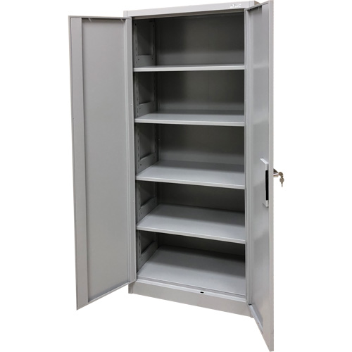 Armoire de rangement, Acier, 4 Tablettes, 66" h x 30" la x 15" P, Gris NTL Industrial