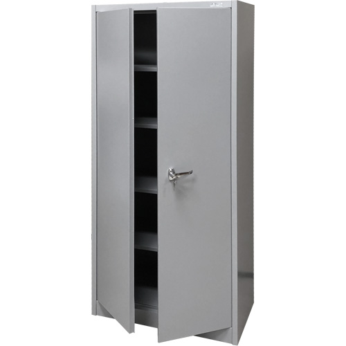 Armoire de rangement, Acier, 4 Tablettes, 66" h x 30" la x 15" P, Gris NTL Industrial