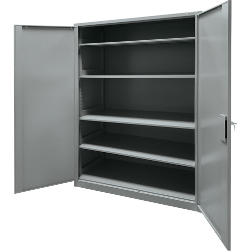 Storage Cabinet, Steel, 4 Shelves, 78" H x 48" W x 24" D, Grey NTL Industrial