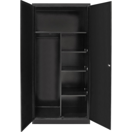 Armoire de rangement combin&eacute;e, 36" la x 18" p x 72" h, Noir NTL Industrial