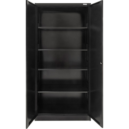 Armoire de rangement Hi-Boy, Acier, 4 Tablettes, 72" h x 36" la x 18" P, Noir NTL Industrial