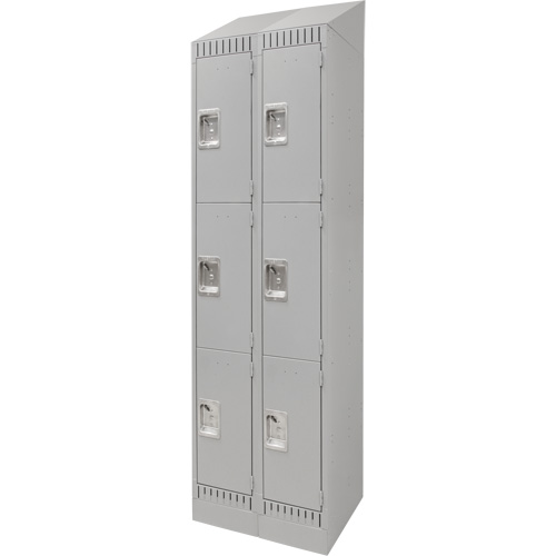Casiers, 3 niveaux, Bloc de 2, 24" x 18" x 86", Acier, Gris, D&eacute;mont&eacute; NTL Industrial