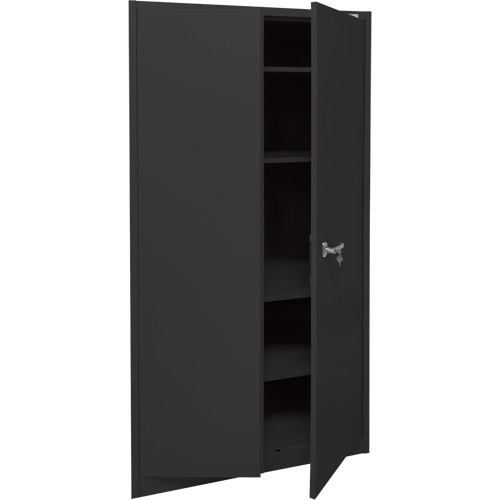 Storage Cabinet, Steel, 4 Shelves, 78" H x 36" W x 24" D, Black NTL Industrial