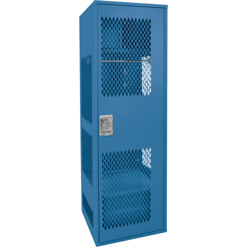 Gear Locker with Door, Steel, 24" W x 18" D x 72" H, Dark Blue NTL Industrial