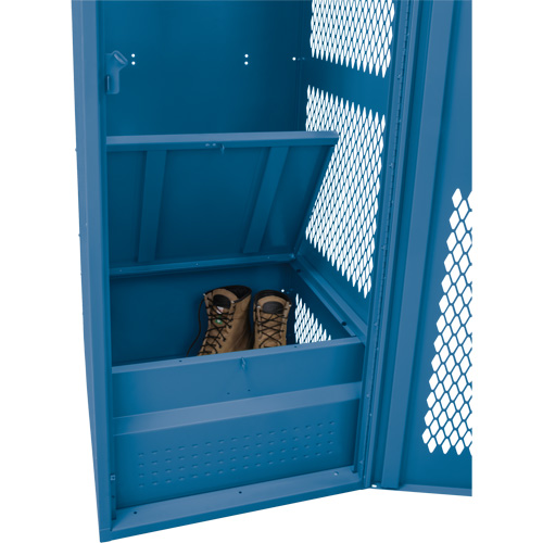 Gear Locker with Door, Steel, 24" W x 18" D x 72" H, Dark Blue NTL Industrial