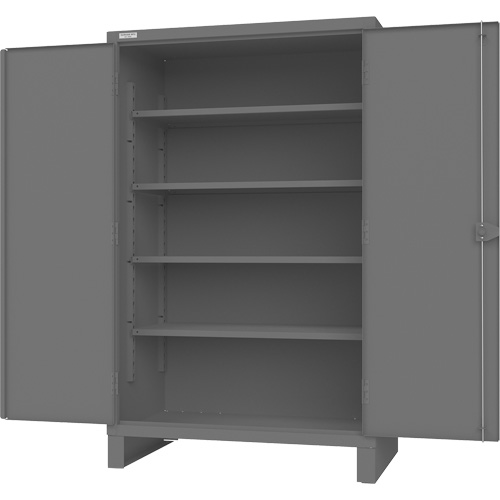 Armoire avec portes encastr&eacute;es en panneau perfor&eacute;, Acier, 4 Tablettes, 78" h x 48" la x 30" P, Gris NTL Industrial