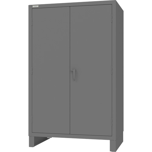 Armoire avec portes encastr&eacute;es en panneau perfor&eacute;, Acier, 4 Tablettes, 78" h x 48" la x 30" P, Gris NTL Industrial