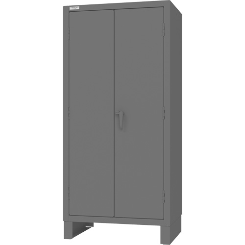Armoire avec barre de suspension et portes encastr&eacute;es standards , Acier, 78" h x 36" la x 24" P, Gris NTL Industrial