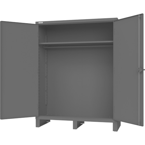Armoire avec barre de suspension et portes encastr&eacute;es standards, Acier, 78" h x 60" la x 24" P, Gris NTL Industrial