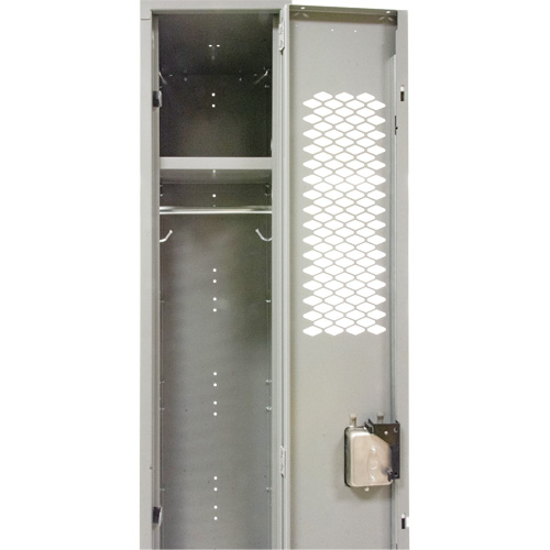 Vented Lockers, 12" x 18" x 78", Steel, Grey, Knocked Down, Perforated NTL Industrial
