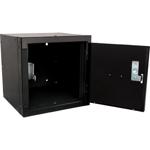 Stackable Cube Locker, 12" x 12" x 12", Steel, Black, Knocked Down NTL Industrial