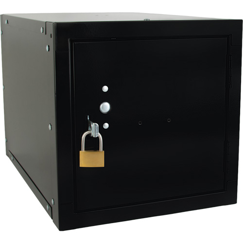 Stackable Cube Locker, 12" x 18" x 12", Steel, Black, Knocked Down NTL Industrial