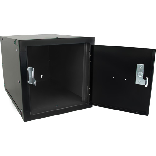 Stackable Cube Locker, 12" x 18" x 12", Steel, Black, Knocked Down NTL Industrial