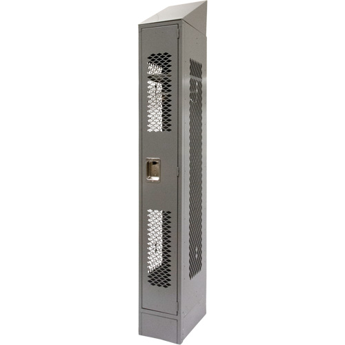 Vented Lockers, 12" x 18" x 88", Steel, Grey, Knocked Down, Perforated NTL Industrial