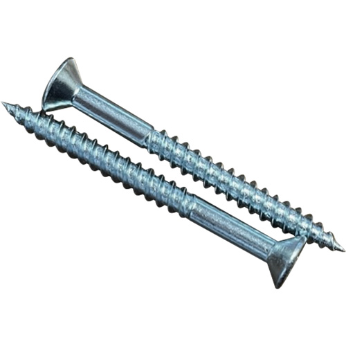Flat SOC Wood Screws, #10 x 2" L, Zinc Plated NTL Industrial
